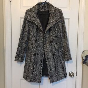 Black and white pea coat
